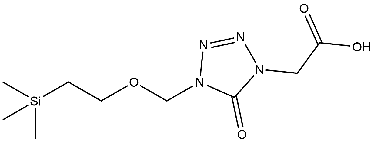 2-(5-oxo-4-((2-(trimethylsilyl)ethoxy)methyl)-4,5-dihydro-1H-tetrazol-1-yl)acetic acid 结构式