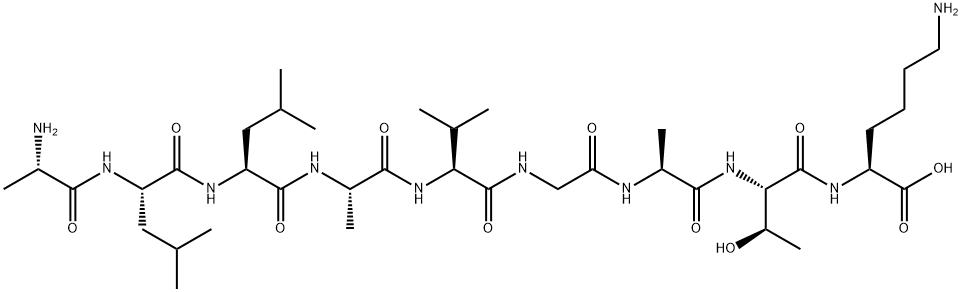 L-Lysine, L-alanyl-L-leucyl-L-leucyl-L-alanyl-L-valylglycyl-L-alanyl-L-threonyl- 结构式