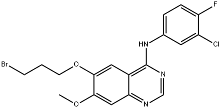 6-(3-溴丙氧基)-N-(3-氯-4-氟苯基)-7-甲氧基喹唑啉-4-胺 结构式