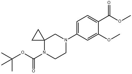 TERT-BUTYL 7-(3-METHOXY-4-METHOXYCARBONYLPHENYL)-4,7-DIAZASPIRO[2.5]OCTANE-4-CARBOXYLATE 结构式