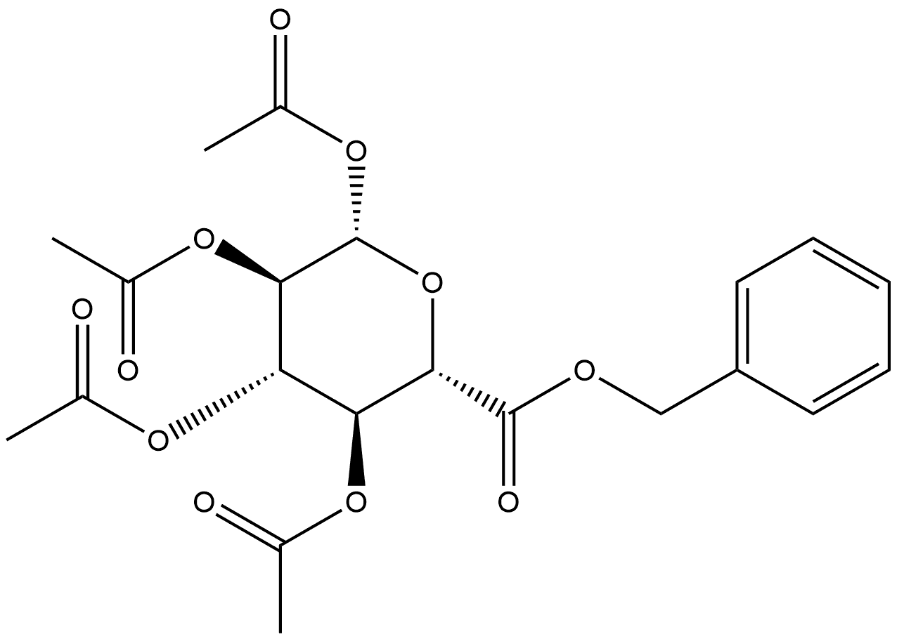 1,2,3,4-四-O-乙酰基-Β-D-吡喃葡萄糖醛酸苄酯 结构式