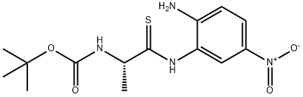 Carbamic acid, N-[(1S)-2-[(2-amino-5-nitrophenyl)amino]-1-methyl-2-thioxoethyl]-, 1,1-dimethylethyl ester 结构式