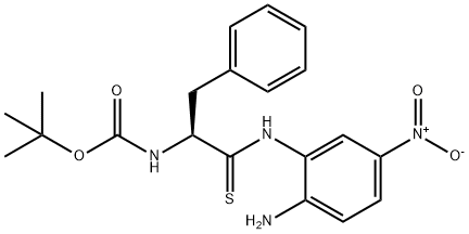 Carbamic acid, [2-[(2-amino-5-nitrophenyl)amino]-1-(phenylmethyl)-2-thioxoethyl]-, 1,1-dimethylethyl ester, (S)- (9CI) 结构式