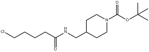 1-Piperidinecarboxylic acid, 4-[[(5-chloro-1-oxopentyl)amino]methyl]-, 1,1-dimethylethyl ester 结构式