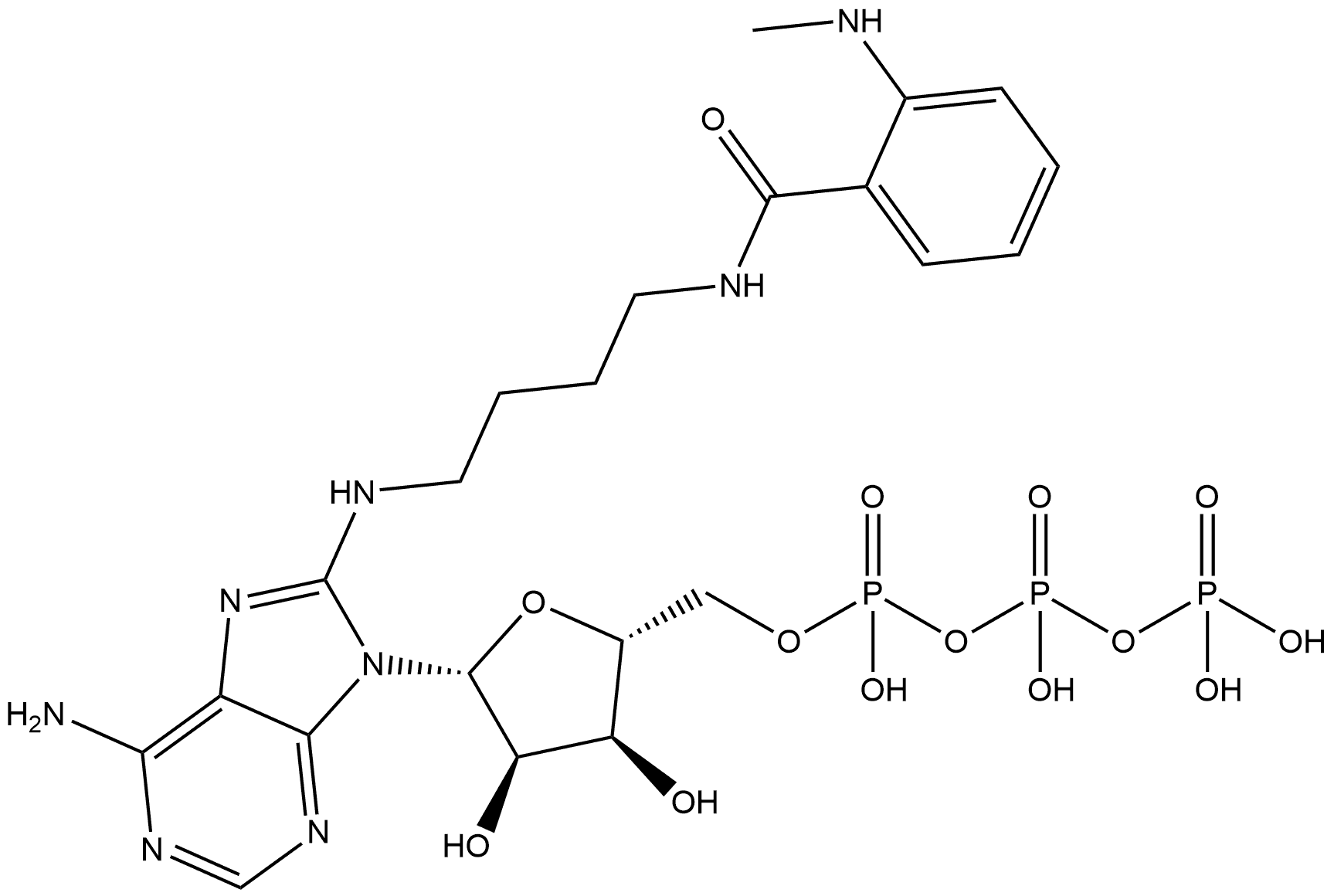 8-[(4-Amino)butyl]-amino-ATP - MANT 结构式