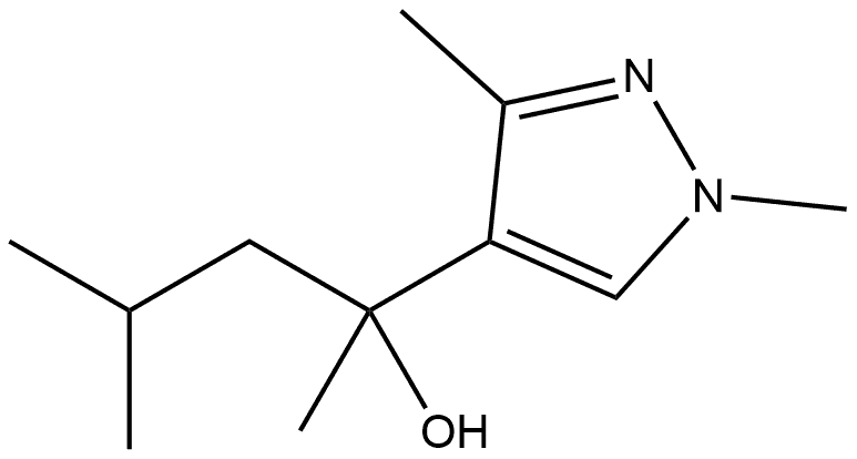 α,1,3-Trimethyl-α-(2-methylpropyl)-1H-pyrazole-4-methanol 结构式