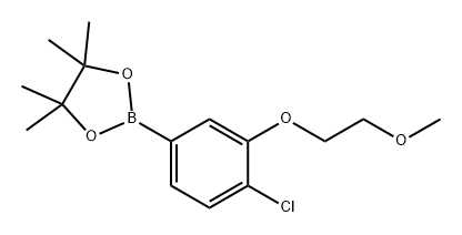 2-(4-氯-3-(2-甲氧基乙氧基)苯基)-4,4,5,5-四甲基-1,3,2-二氧硼杂环戊烷 结构式