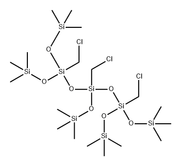 Pentasiloxane, 3,5,7-tris(chloromethyl)-1,1,1,9,9,9-hexamethyl-3,5,7-tris[(trimethylsilyl)oxy]- 结构式