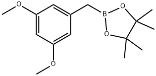 2-(3,5-二甲氧基苄基)-4,4,5,5-四甲基-1,3,2-二氧硼杂环戊烷 结构式