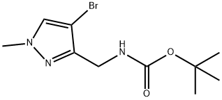 (4-溴-1-甲基-1H-吡唑-3-基)甲基)氨基甲酸叔丁酯 结构式