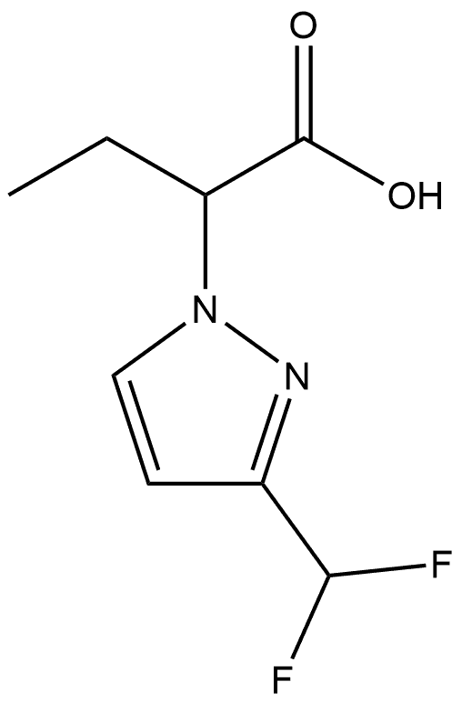 2-[3-(difluoromethyl)-1H-pyrazol-1-yl]butanoic acid 结构式