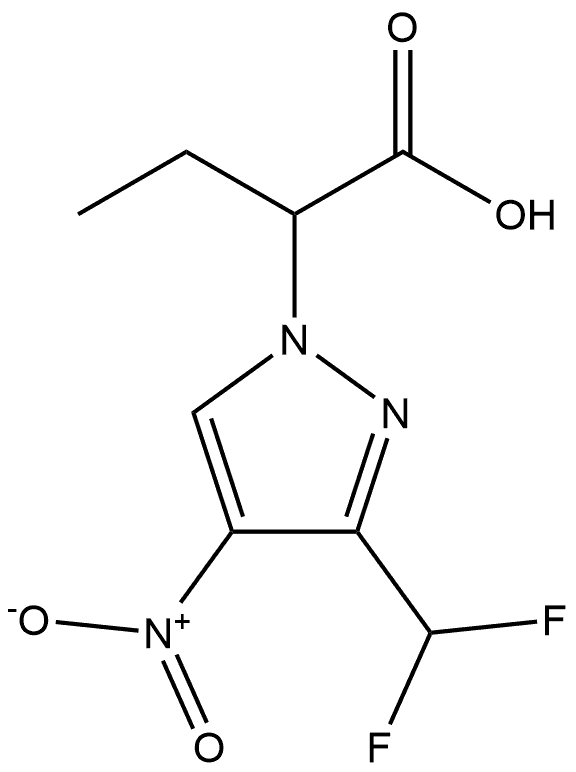 2-[3-(difluoromethyl)-4-nitro-1H-pyrazol-1-yl]butanoic acid 结构式