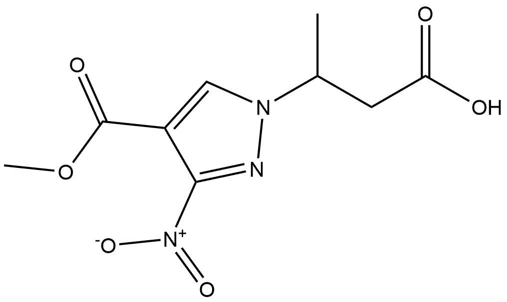 3-[4-(methoxycarbonyl)-3-nitro-1H-pyrazol-1-yl]butanoic acid 结构式