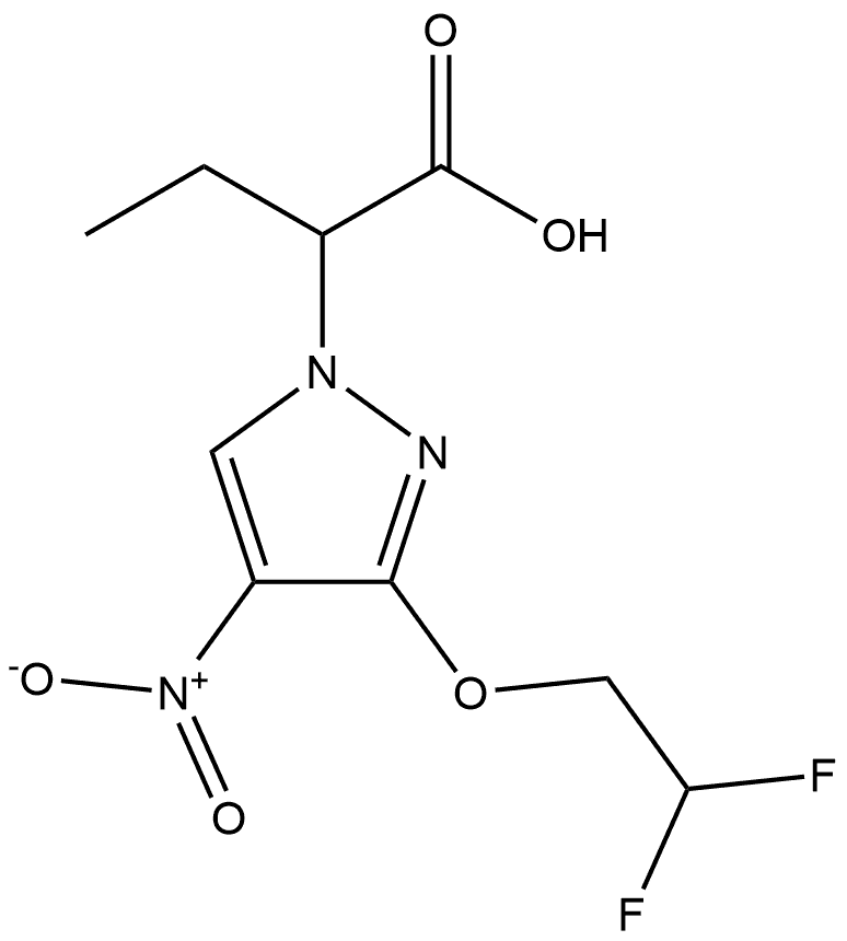 2-[3-(2,2-difluoroethoxy)-4-nitro-1H-pyrazol-1-yl]butanoic acid 结构式