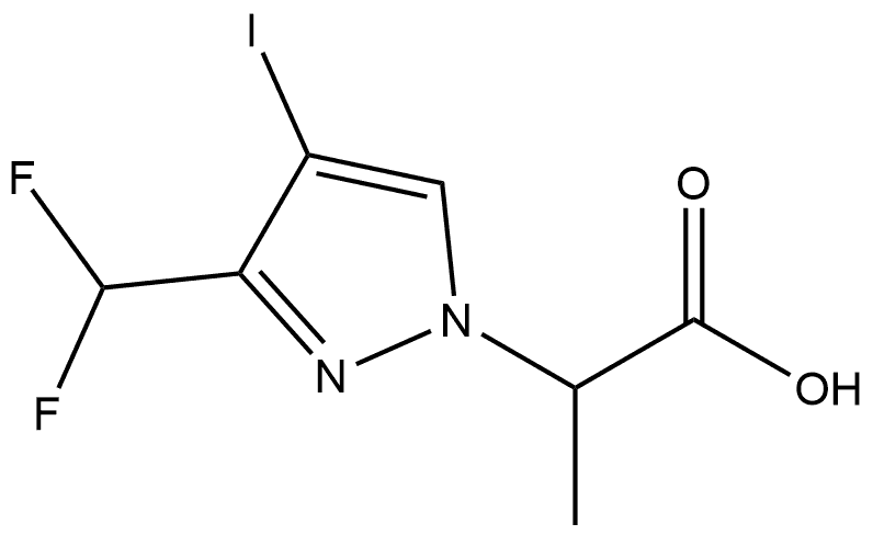2-[3-(difluoromethyl)-4-iodo-1H-pyrazol-1-yl]propanoic acid 结构式