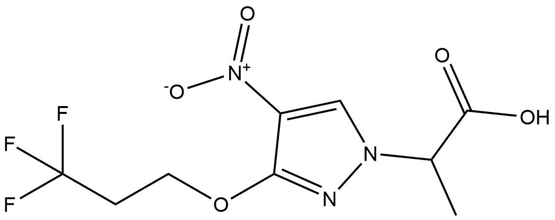 2-[4-nitro-3-(3,3,3-trifluoropropoxy)-1H-pyrazol-1-yl]propanoic acid 结构式