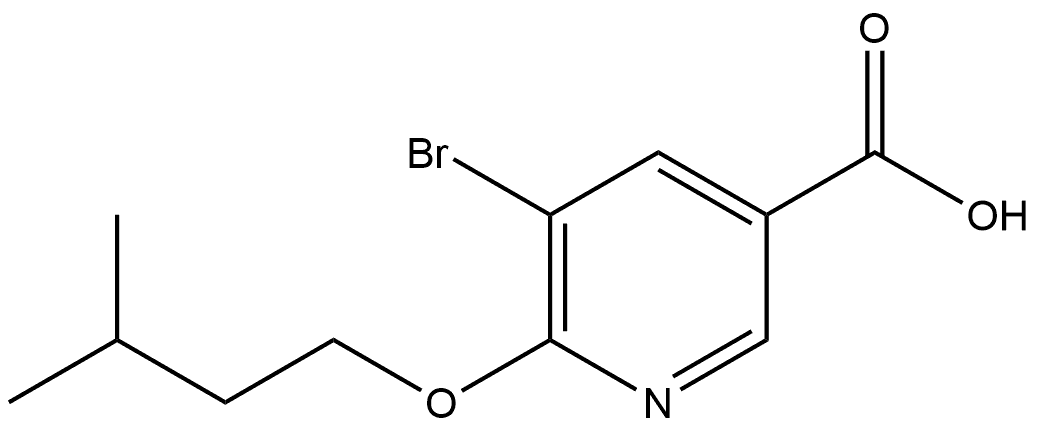 5-Bromo-6-(3-methylbutoxy)-3-pyridinecarboxylic acid 结构式