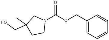 1-Pyrrolidinecarboxylic acid, 3-(hydroxymethyl)-3-methyl-, phenylmethyl ester 结构式