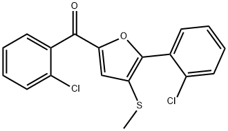 2-邻氯苯基-5-邻氯苯甲酰基-3-甲硫基呋喃 结构式