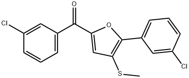 2-间氯苯基-5-间氯苯甲酰基-3-甲硫基呋喃 结构式