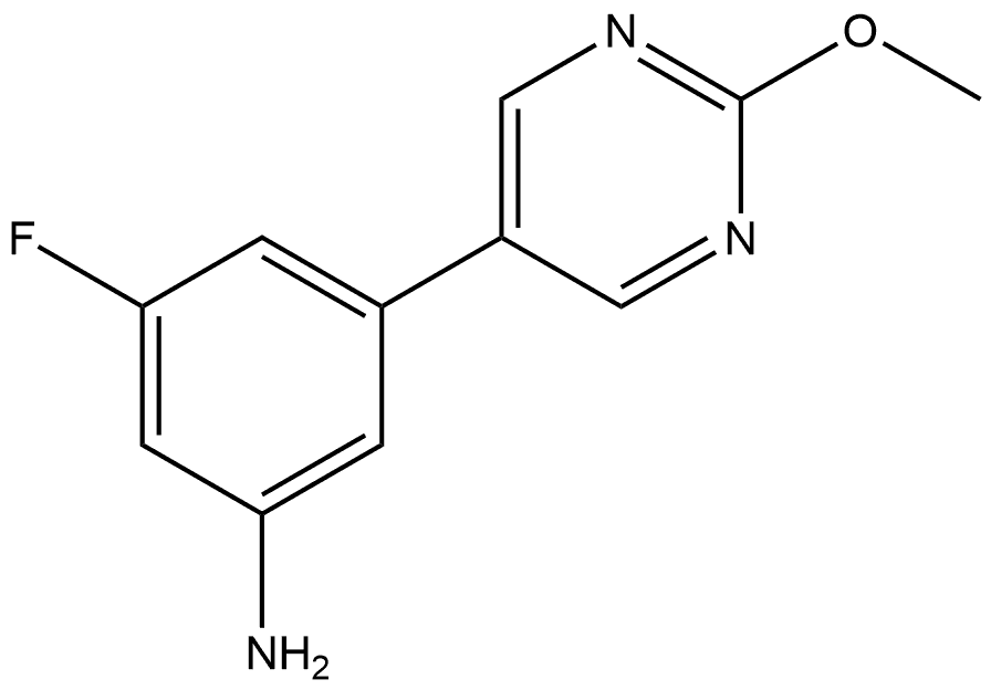 3-Fluoro-5-(2-methoxy-5-pyrimidinyl)benzenamine 结构式