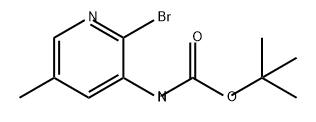 (2-溴-5-甲基吡啶-3-基)氨基甲酸叔丁酯 结构式