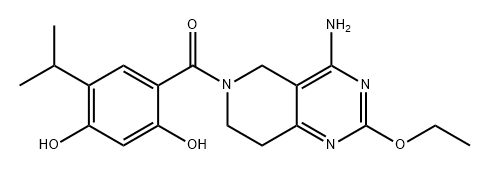 Methanone, (4-amino-2-ethoxy-7,8-dihydropyrido[4,3-d]pyrimidin-6(5H)-yl)[2,4-dihydroxy-5-(1-methylethyl)phenyl]- 结构式