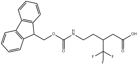 5-({[(9H-fluoren-9-yl)methoxy]carbonyl}amino)-3-(trifluoromethyl)pentanoic acid 结构式