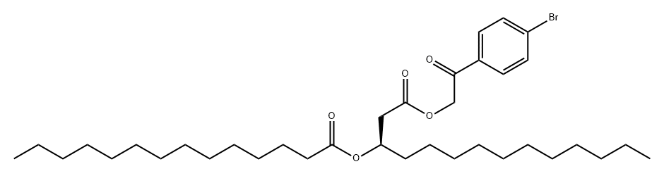 Tetradecanoic acid, 3-[(1-oxotetradecyl)oxy]-, 2-(4-bromophenyl)-2-oxoethyl ester, (3R)- 结构式