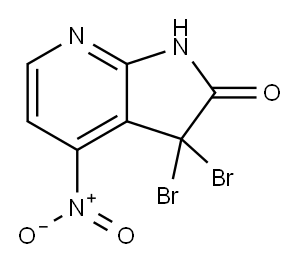 3,3-二溴-4-氮杂环丁烷硝基-1H-吡咯并[2,3-B]吡啶-2-酮 结构式