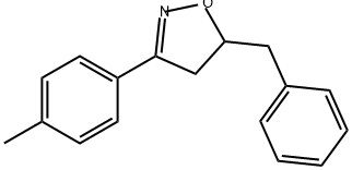 4,5-Dihydro-3-(4-methylphenyl)-5-(phenylmethyl)isoxazole 结构式