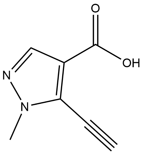 5-乙炔基-1-甲基-1H-吡唑-4-羧酸 结构式