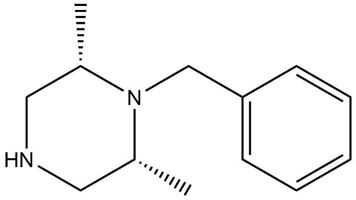 (2R,6S)-2,6-二甲基-1-(苯基甲基)哌嗪 结构式