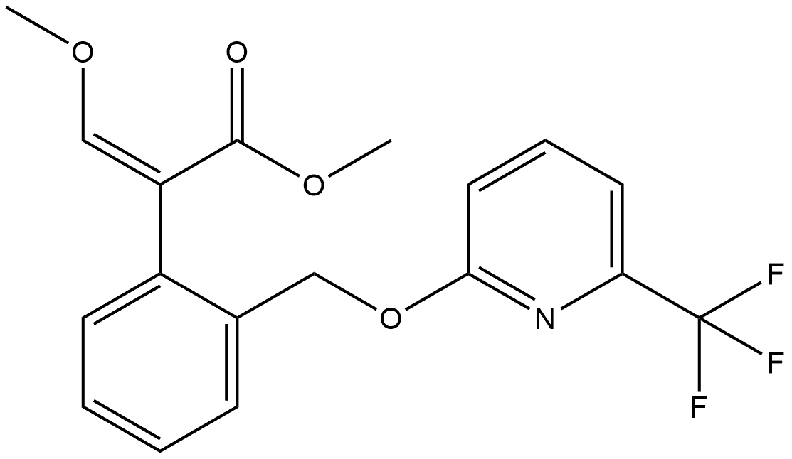 Benzeneacetic acid, α-(methoxymethylene)-2-[[[6-(trifluoromethyl)-2-pyridinyl]oxy]methyl]-, methyl ester, (αZ)- 结构式