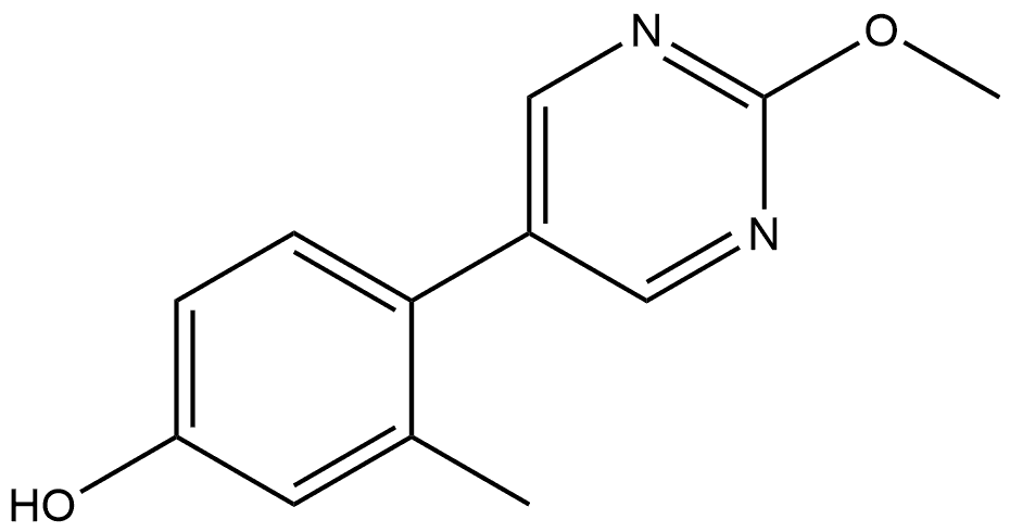 4-(2-Methoxy-5-pyrimidinyl)-3-methylphenol 结构式