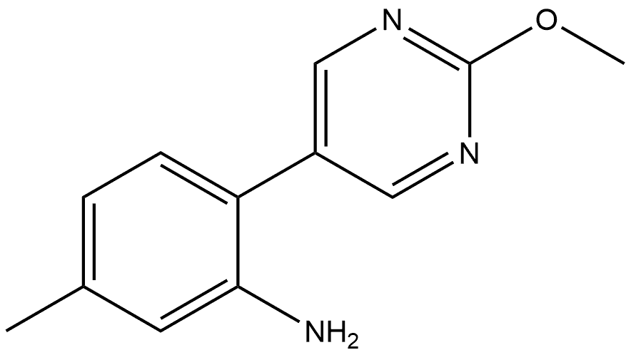 2-(2-Methoxy-5-pyrimidinyl)-5-methylbenzenamine 结构式