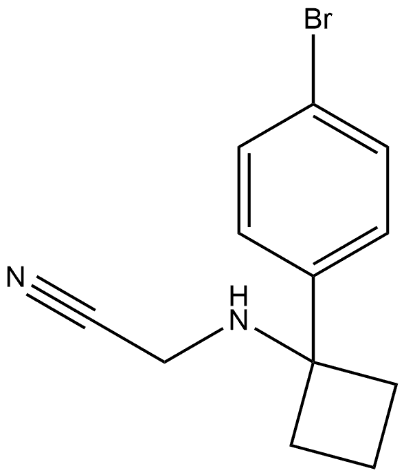 2-((1-(4-溴苯基)环丁基)氨基)乙氰 结构式