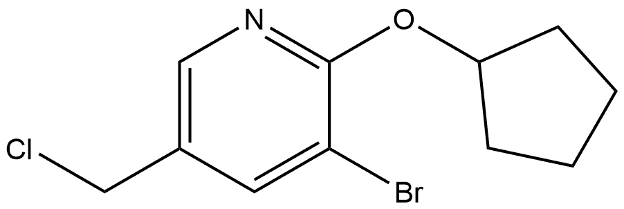 3-Bromo-5-(chloromethyl)-2-(cyclopentyloxy)pyridine 结构式