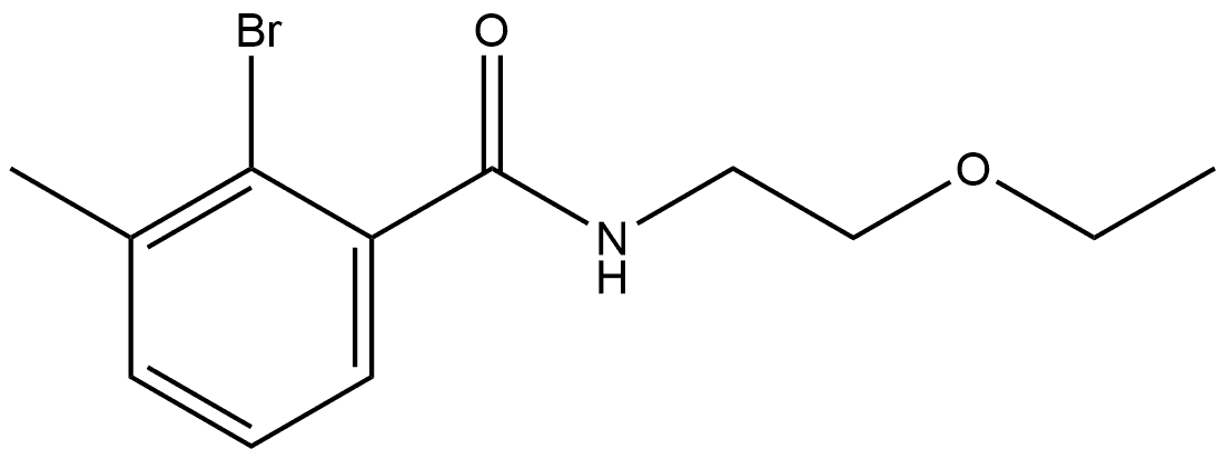 2-Bromo-N-(2-ethoxyethyl)-3-methylbenzamide 结构式