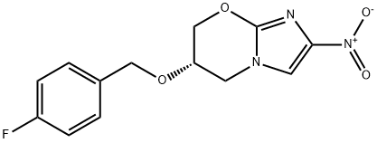 5H-Imidazo[2,1-b][1,3]oxazine, 6-[(4-fluorophenyl)methoxy]-6,7-dihydro-2-nitro-, (6S)- 结构式