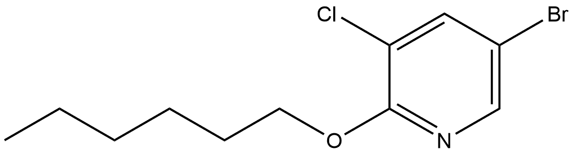 5-Bromo-3-chloro-2-(hexyloxy)pyridine 结构式