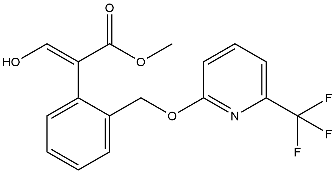 Benzeneacetic acid, α-(hydroxymethylene)-2-[[[6-(trifluoromethyl)-2-pyridinyl]oxy]methyl]-, methyl ester, (αE)- 结构式