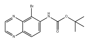 (5-溴喹喔啉-6-基)氨基甲酸叔丁酯 结构式