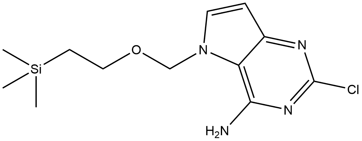 2-氯-5-((2-(三甲基硅烷基)乙氧基)甲基)-5H-吡咯并[3,2-D]嘧啶-4-胺 结构式