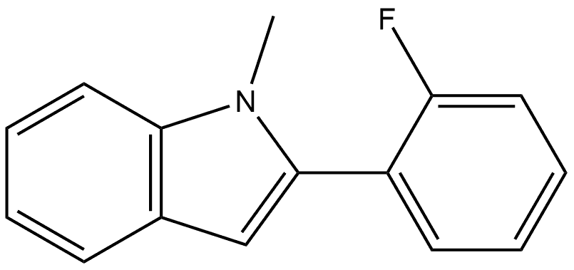 2-(2-氟苯基)-1-甲基吲哚 结构式