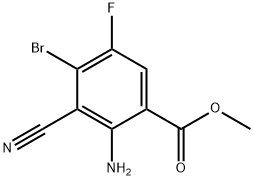 2-氨基-4-溴-3-氰基-5-氟苯甲酸甲酯 结构式