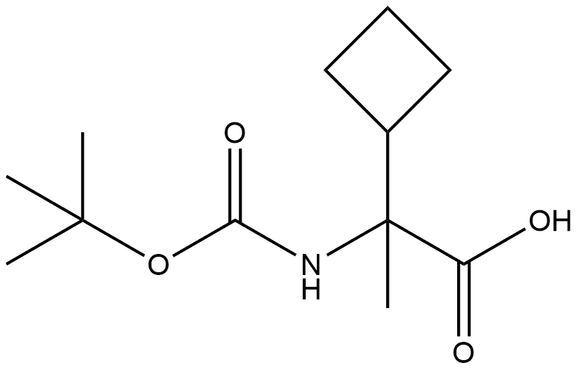 2-((叔丁氧羰基)氨基)-2-环丁基丙酸 结构式