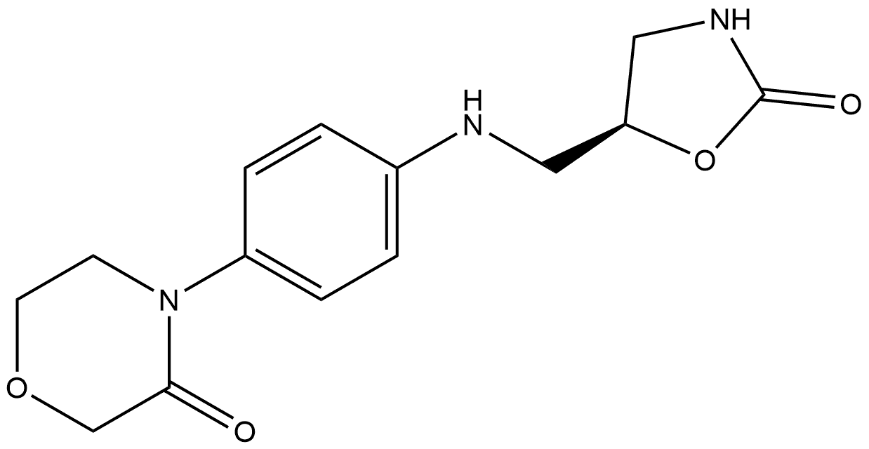 4-[4-[[[(5S)-2-Oxo-5-oxazolidinyl]methyl]amino]phenyl]-3-morpholinone 结构式