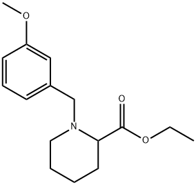 2-Piperidinecarboxylic acid, 1-[(3-methoxyphenyl)methyl]-, ethyl ester 结构式