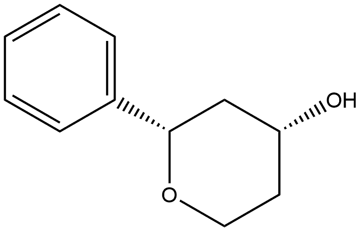 (2S,4R)-Tetrahydro-2-phenyl-2H-pyran-4-ol 结构式